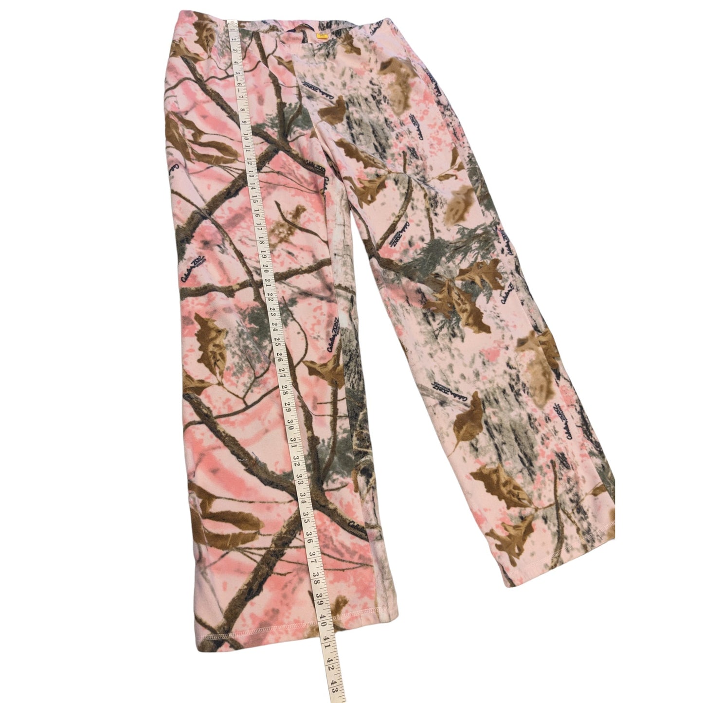 Cabelas Loungewear Set Camo Womens Large Pink Sleep Fleece Two Piece Set Pajamas