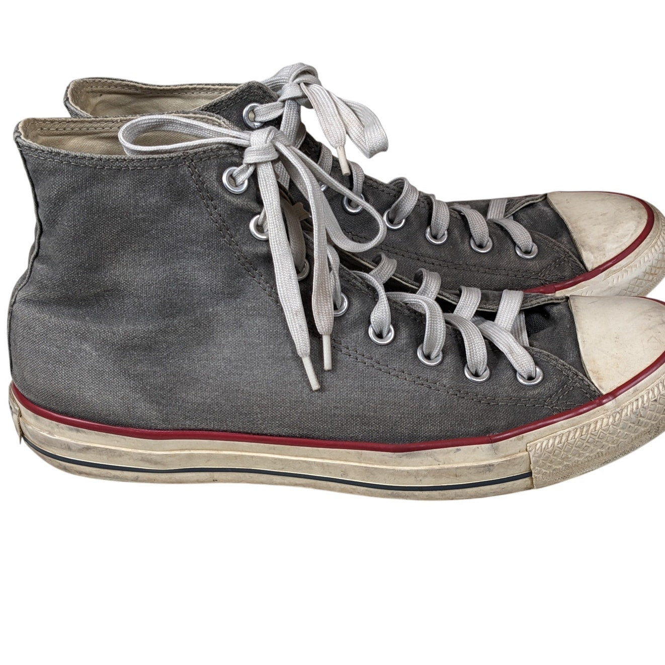 Converse Chuck Taylor High Tops Mens 11 Womens 13 Gray Canvas Skate Sneakers