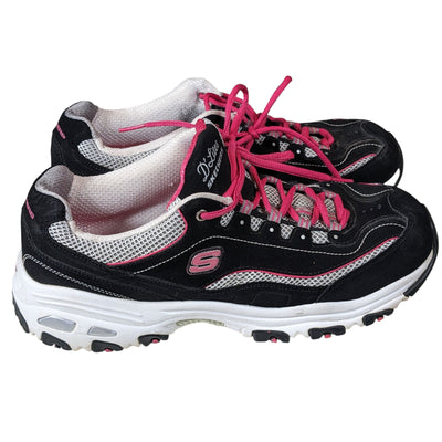 Skechers Shoes Womens 11 D'Lites Black Pink Chunky Sneakers Walking 11617EW