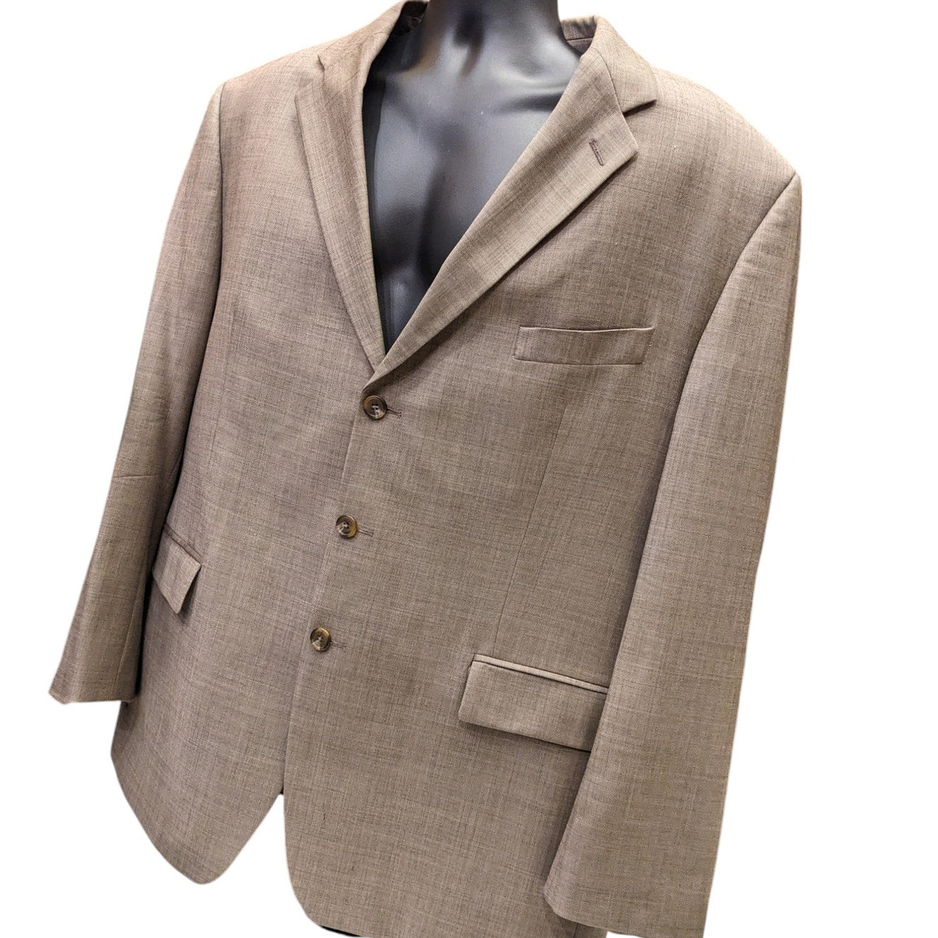 Ralph Lauren Suit Jacket Mens 48R Wool Cashmere Blazer Tan 3 Button Sport Coat