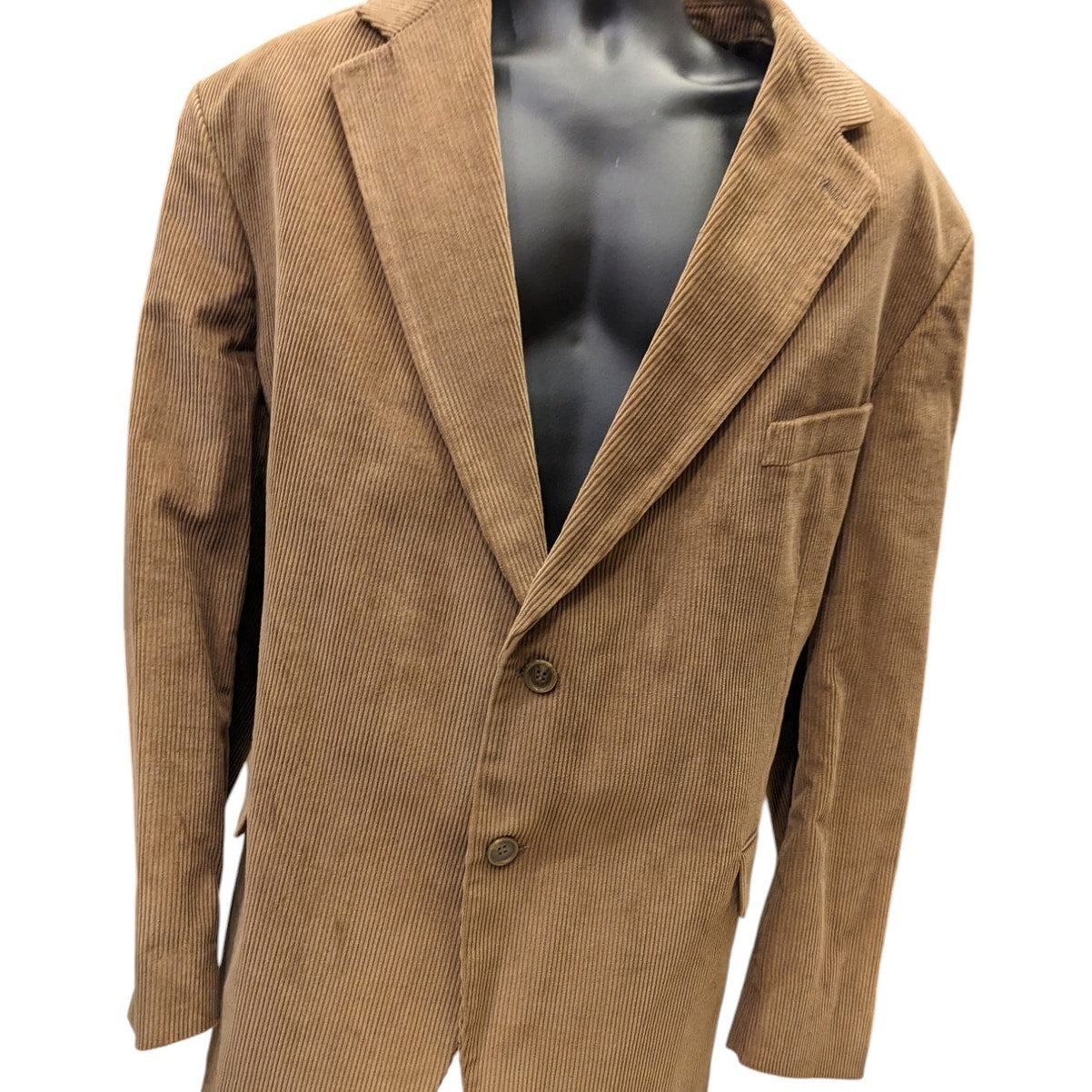 Croft Barrow Blazer Mens 50R Tan Corduroy 2 Button Classic Fit Jacket Sport Coat