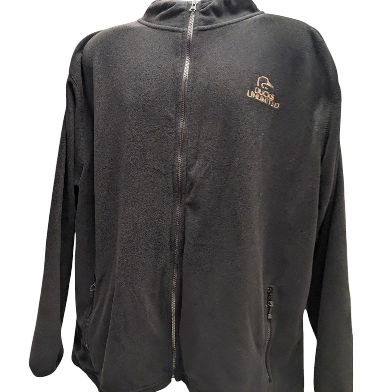 Ducks Unlimited Fleece Jacket Mens XXL Zip Hunting Hiking Sweatshirt Pockets