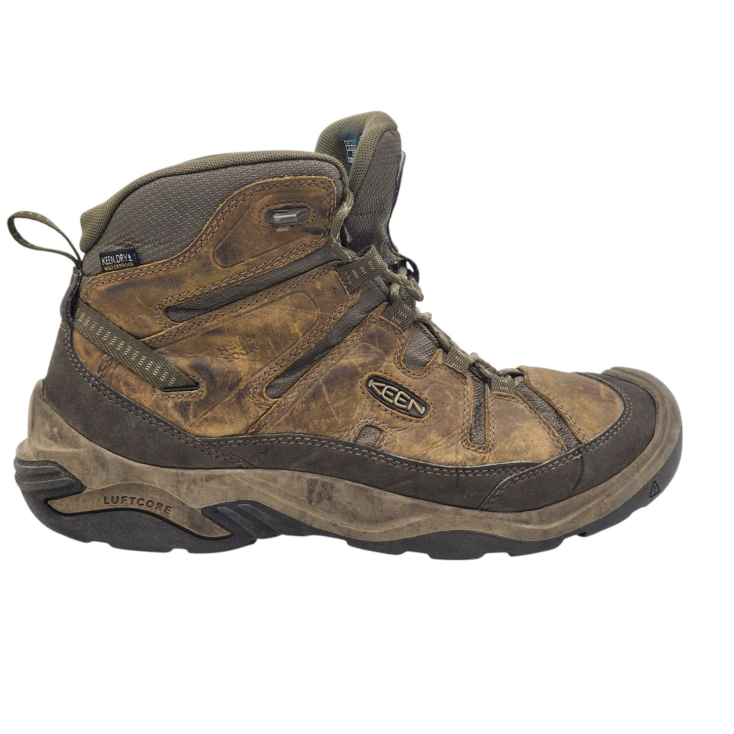 KEEN Boots Mens 10.5 Dry Hiking Leather Waterproof Luftcore Outdoor Mid Trekking