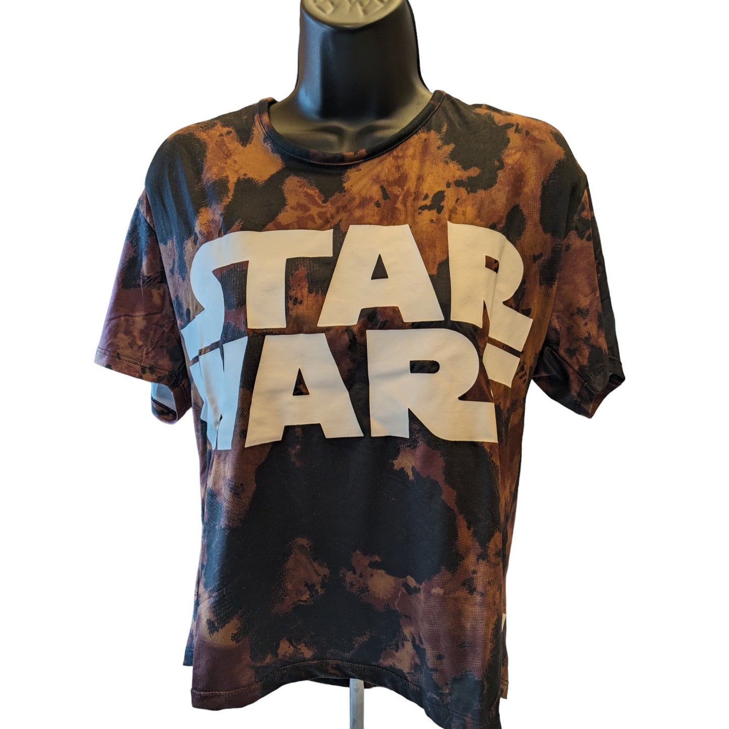 Star Wars Her Universe Women Small Short Sleeve Black Brown Tie Dye Pattern Geek