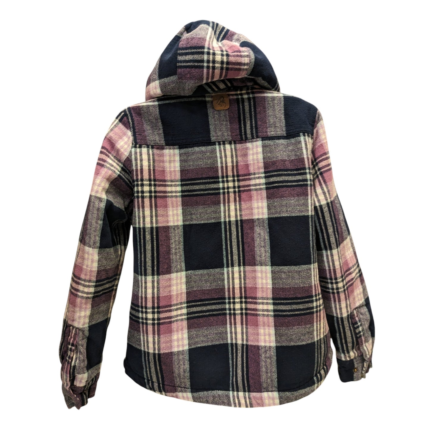 Legendary Whitetails Hooded Flannel Jacket Women Small Sherpa Lined Plaid Fleece