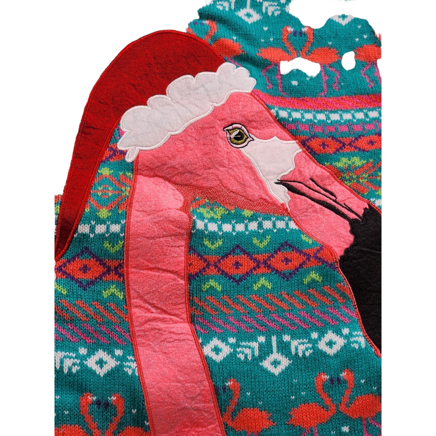 Blizzard Bay Sweater Adult Small Ugly Christmas Flamingo Santa Hat Holiday Party