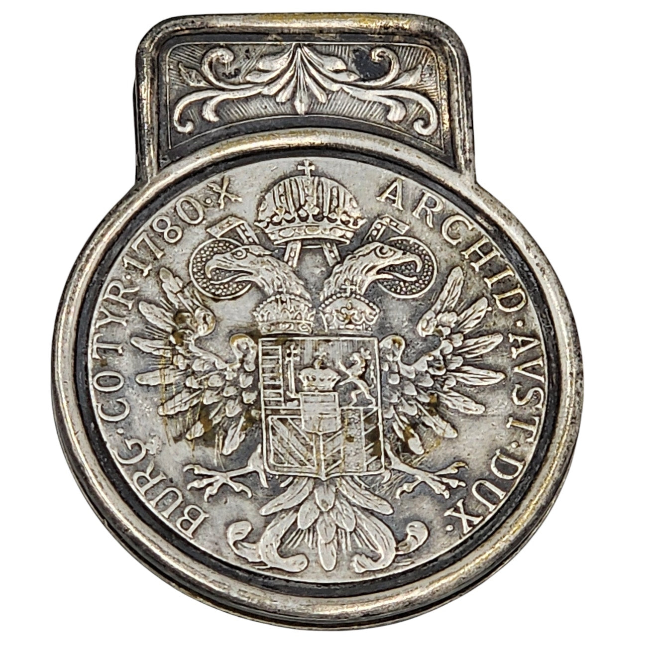 Austrian Maria Theresa Thaler Coin Money Clip Vintage 1780 Holy Roman Empire