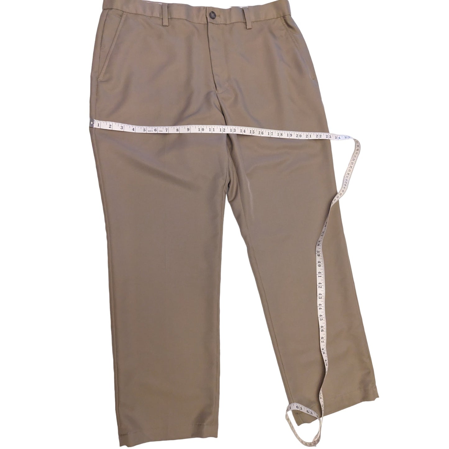 Greg Norman Pants Mens 36x30 Golf Trousers Khaki Flat Front Belt Loops Five Iron