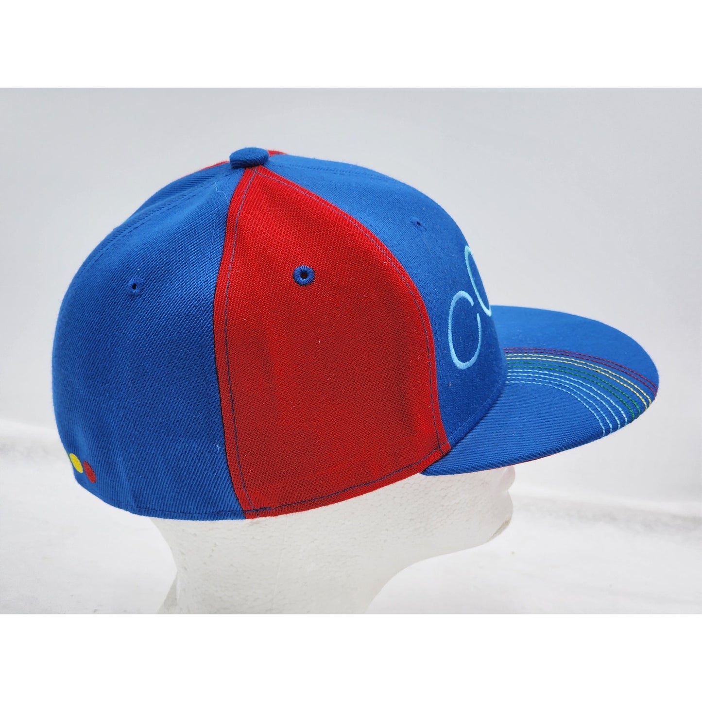 Coogi Hat Blue Red Cap Streetwear Urban Fashion Hip Hop Style Bold Size 7 1/4