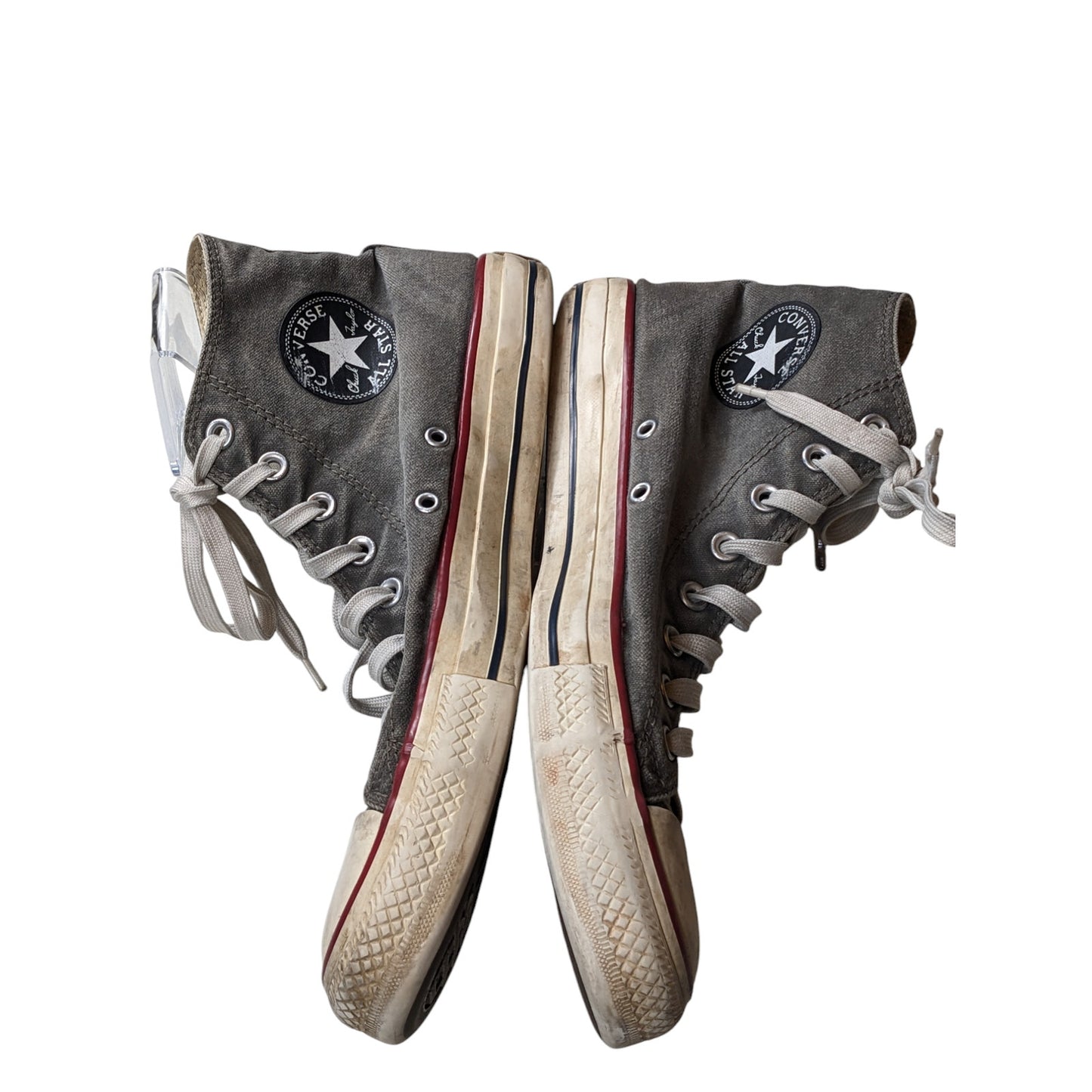 Converse Chuck Taylor High Tops Mens 11 Womens 13 Gray Canvas Skate Sneakers