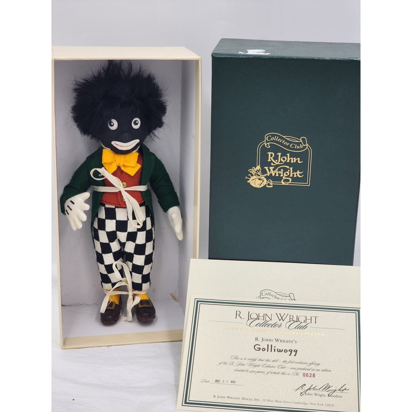 R John Wright Collectible Doll Limited 628/2500 Felt 1996 Rare COA Original Box