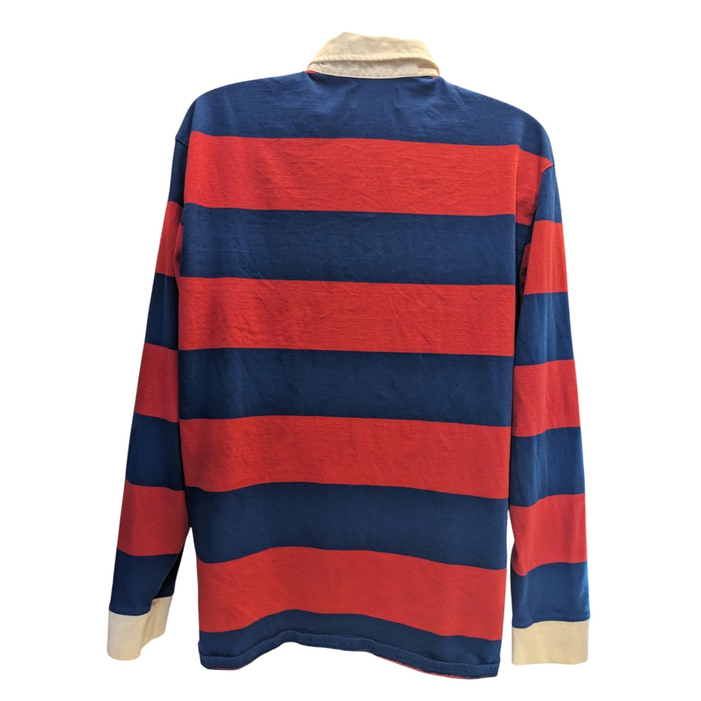 PacSun Rugby Shirt Mens XL Striped Polo Long Sleeve Blue Red Preppy y2k Retro