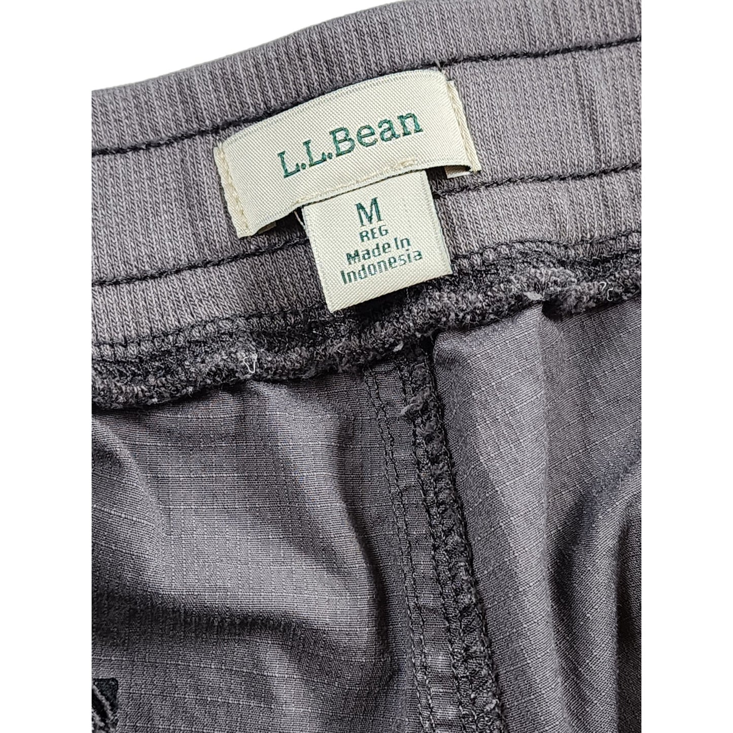 LL Bean Cargo Pants Mens Medium Gray Drawstring Outdoor Hiking Utility Adventure