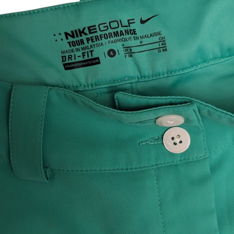 Nike Golf Short Women 4 Tour Performance Green Dri Fit Lightweight Stretch Skort