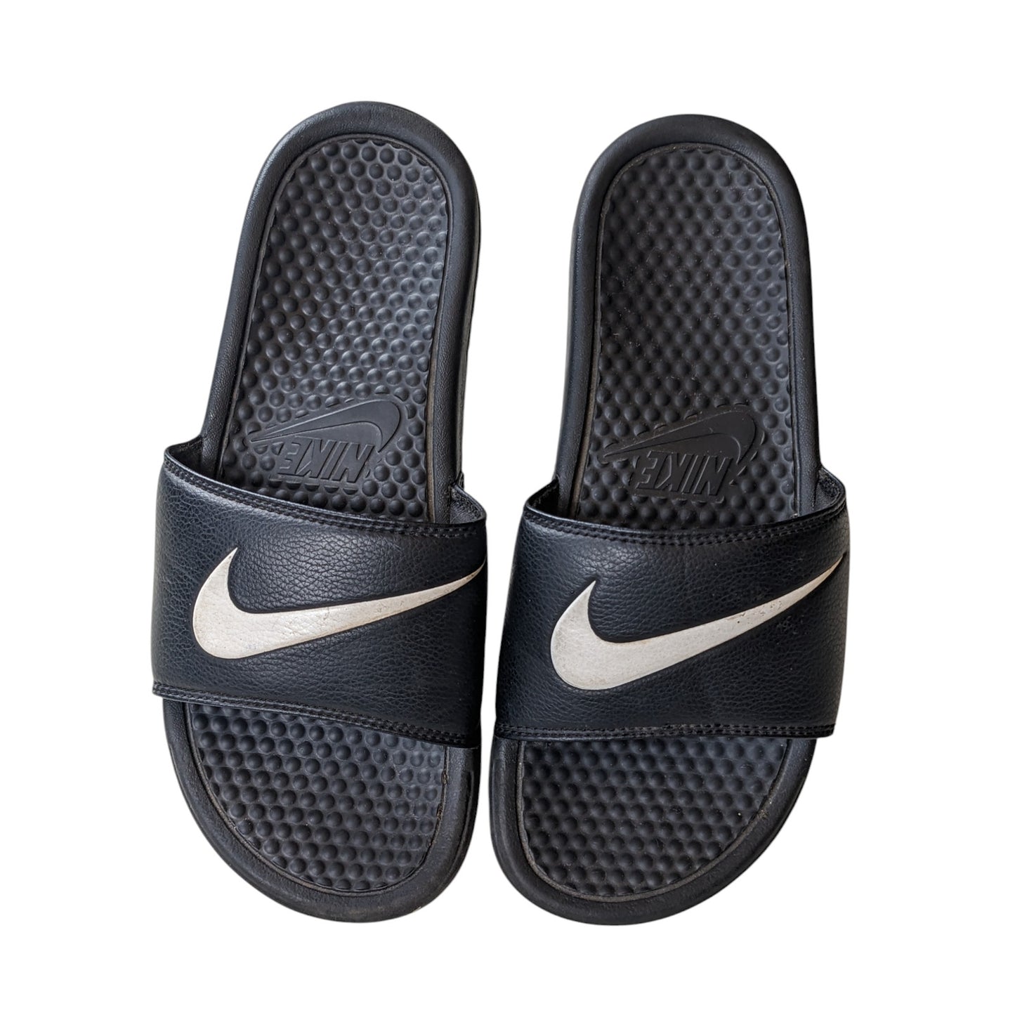 Nike Benassi JDI Slides Sandals Men 8 Black White Swoosh Logo Slip On 312618-011