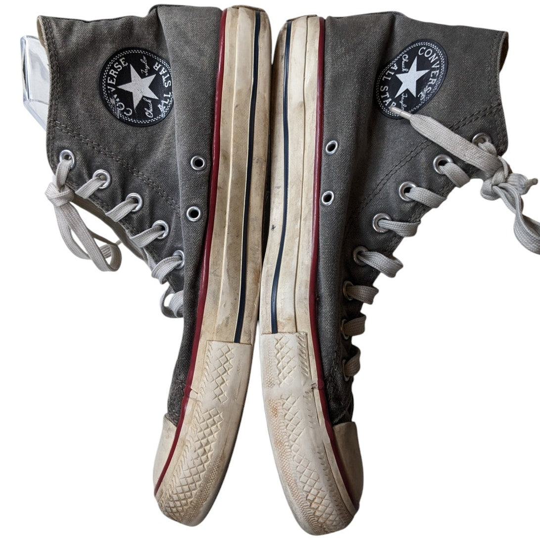 Converse Chuck Taylor High Tops Mens 11 Womens 13 Gray Canvas Skate Sneakers