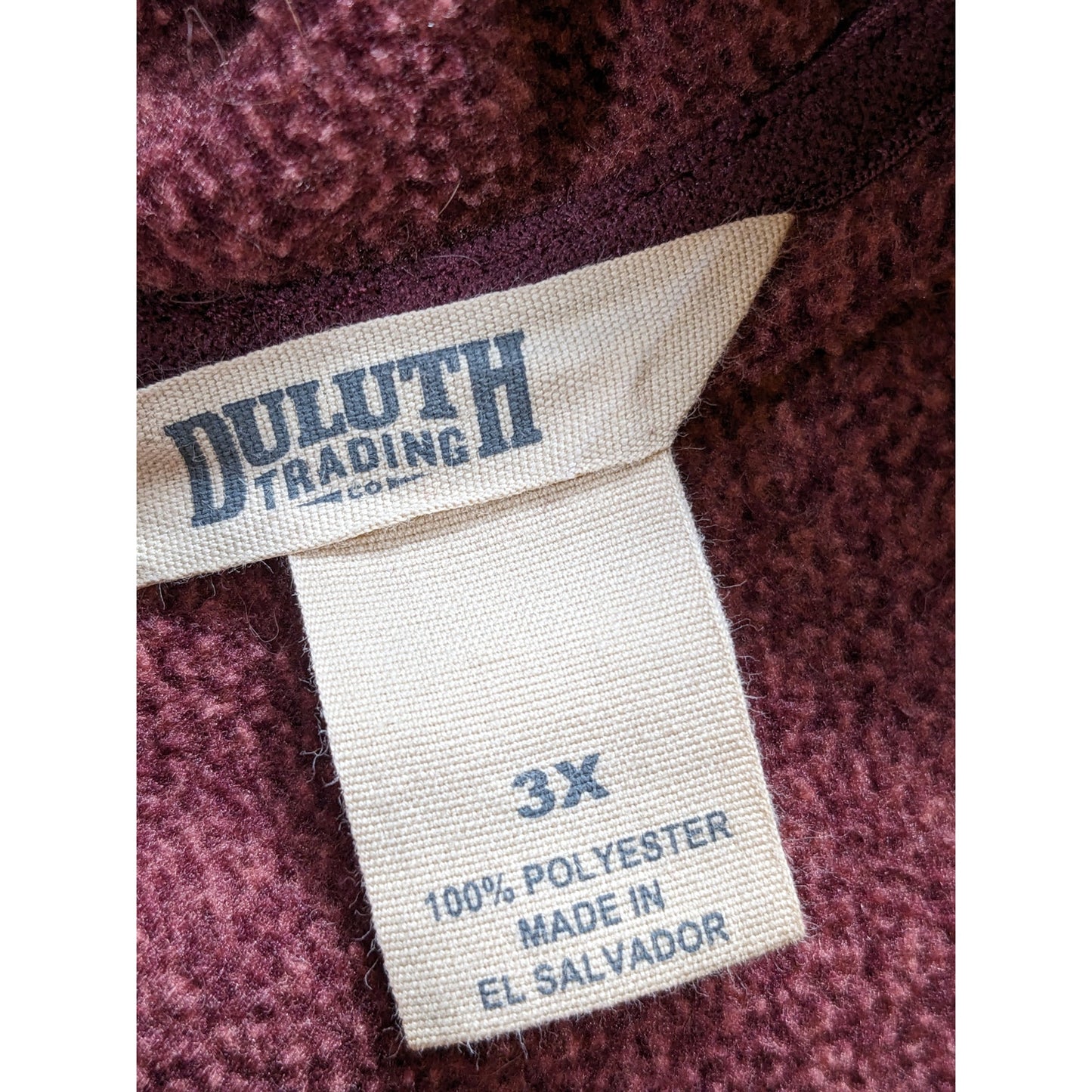 Duluth Trading Fleece Hooded Jacket Womens Size 3X Burgundy Lightweight Full Zip