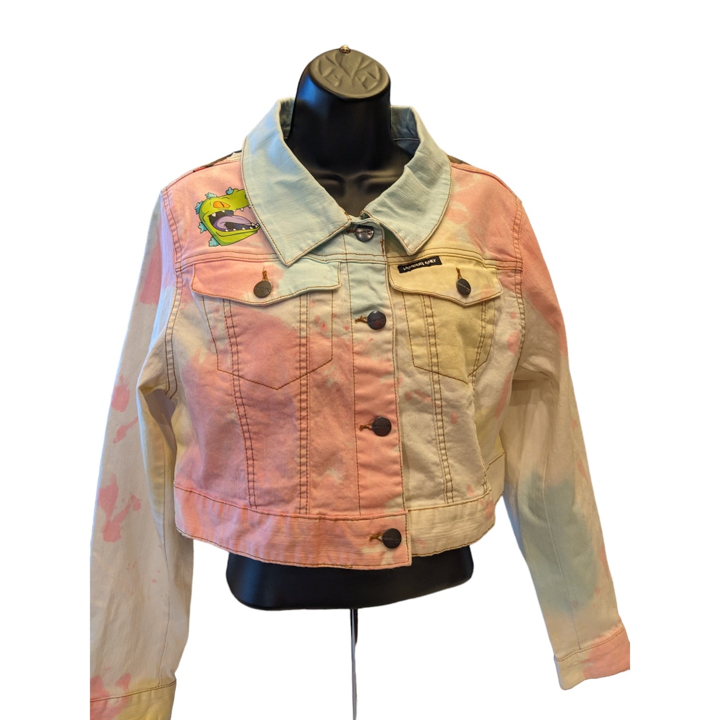 Nickelodeon Members Only Jacket Rugrats Crop Denim Angelica Pickles Tie Dye Y2K