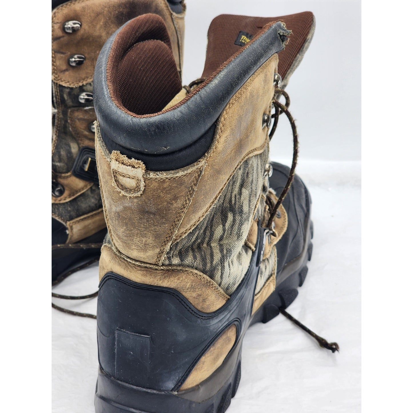 Cabelas Boots Mens 14D Hunting Hiking Camo Outdoor Rubber Insulation Dry Plus