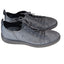 ECCO Shoes Soft 7 Mens 10-10.5 Sneakers Gray Yak Leather Comfort Lace Up Low Top