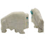 Native American Zuni White Buffalo Fetish Pair Carved Alabaster Turquoise Horns