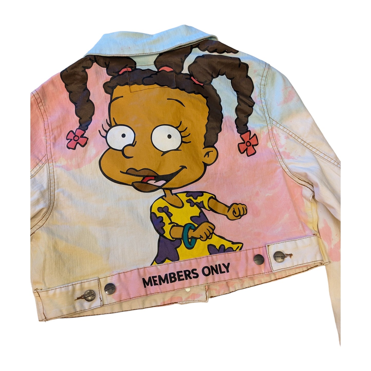 Nickelodeon Members Only Jacket Rugrats Crop Denim Angelica Pickles Tie Dye Y2K