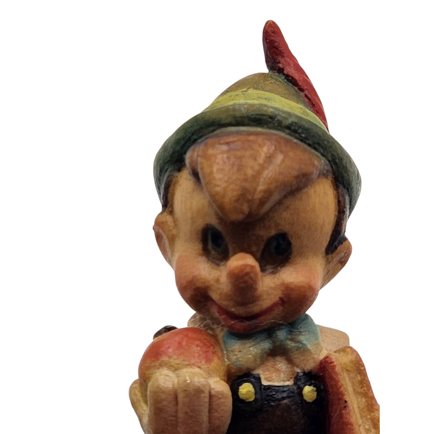 Vintage Disney Anri Pinocchio Figurine Carved Italy Wood To School Miniature 2"