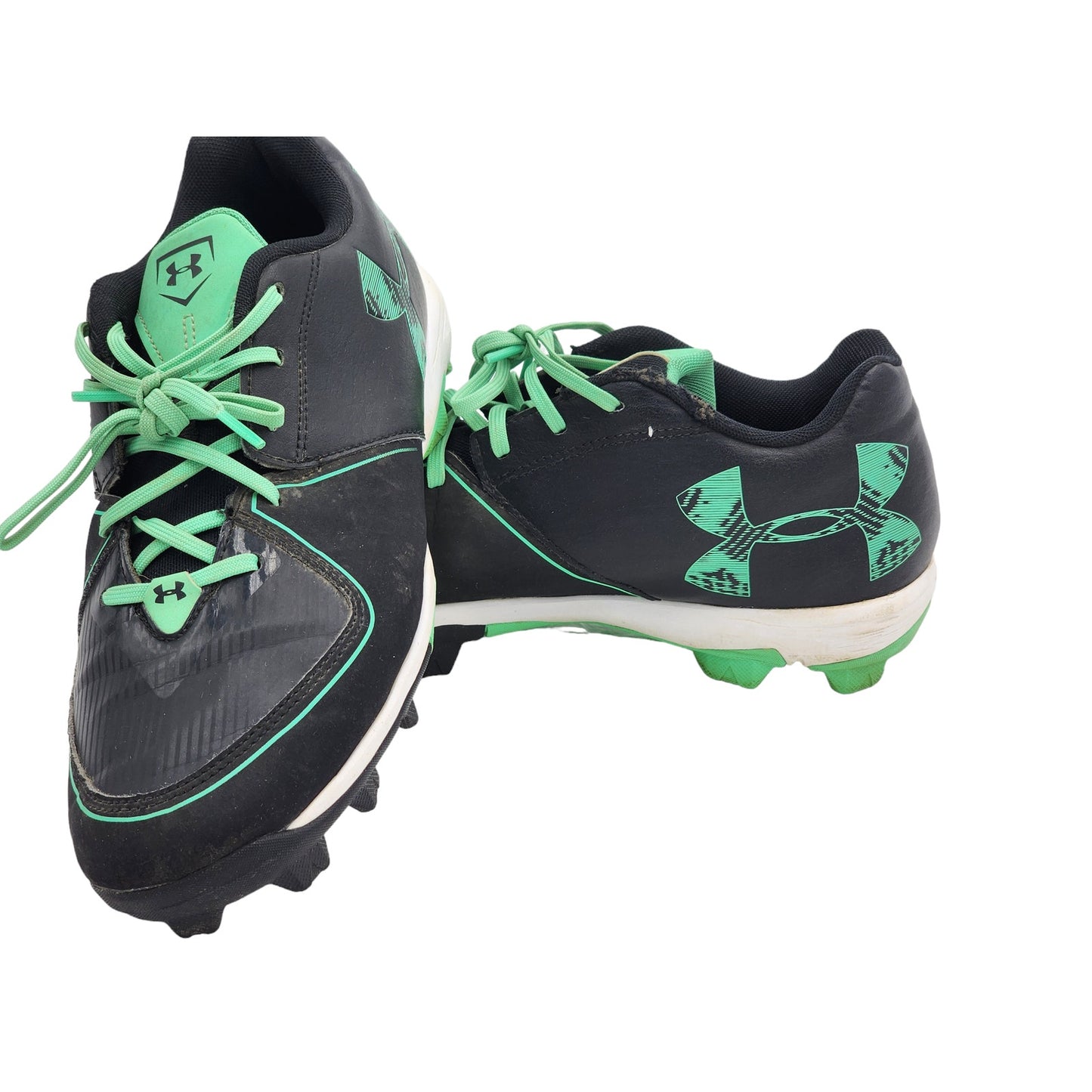 Under Armour Shoes Cleats Womens Size 10 27cm Soccer Black Green Athletic