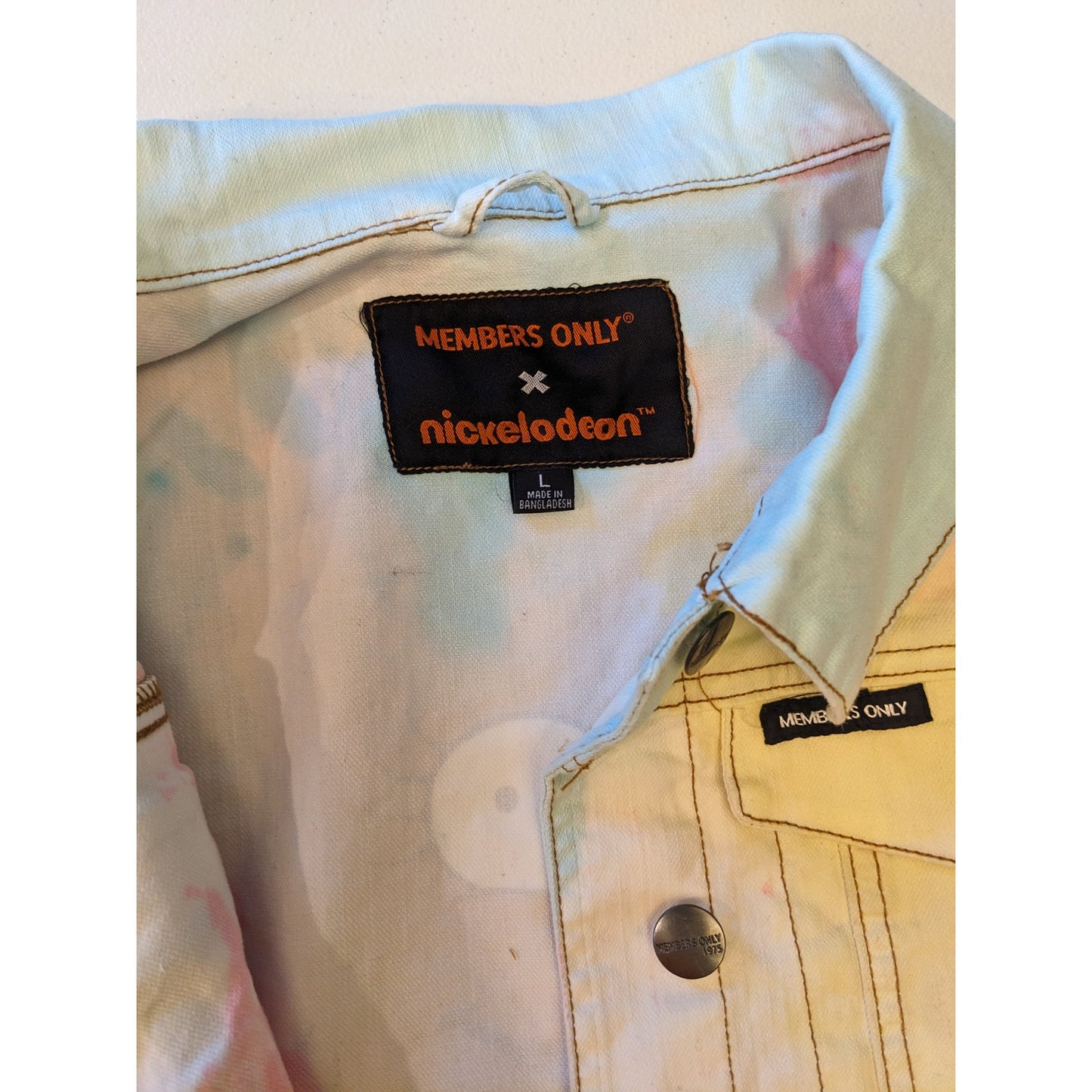 Nickelodeon Members Only Jacket Rugrats Crop Denim Angelica Pickles Tie Dye Y2K