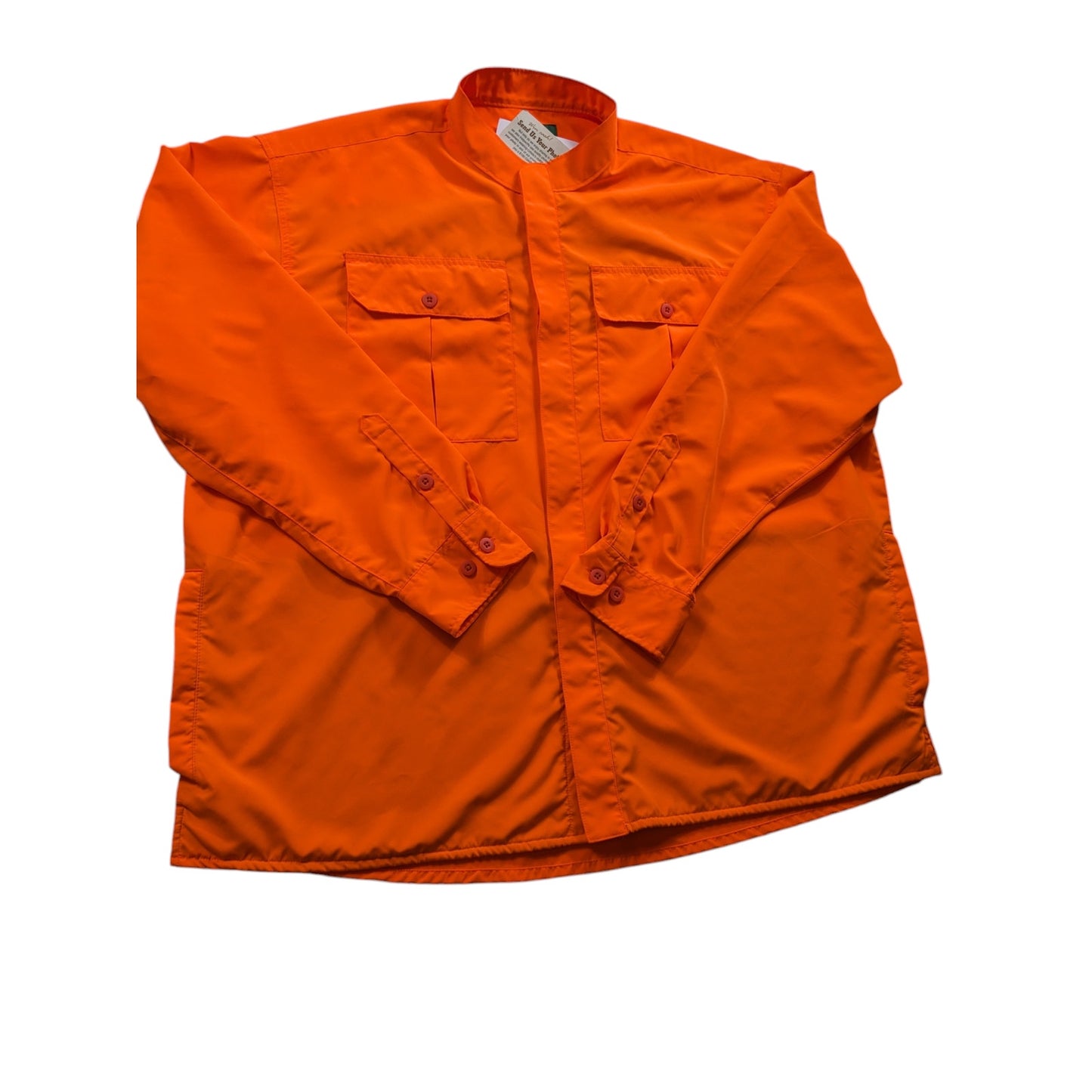 Cabelas Blaze Orange Hunting Shirt Mens 2XL Button Up Mesh Lined Outdoor Hiking