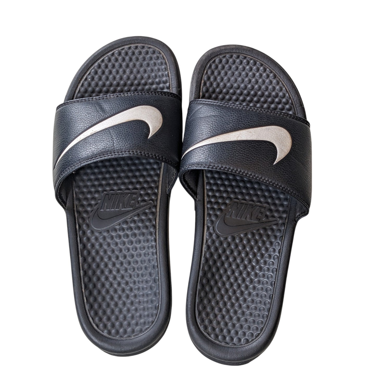 Nike Benassi JDI Slides Sandals Men 8 Black White Swoosh Logo Slip On 312618-011