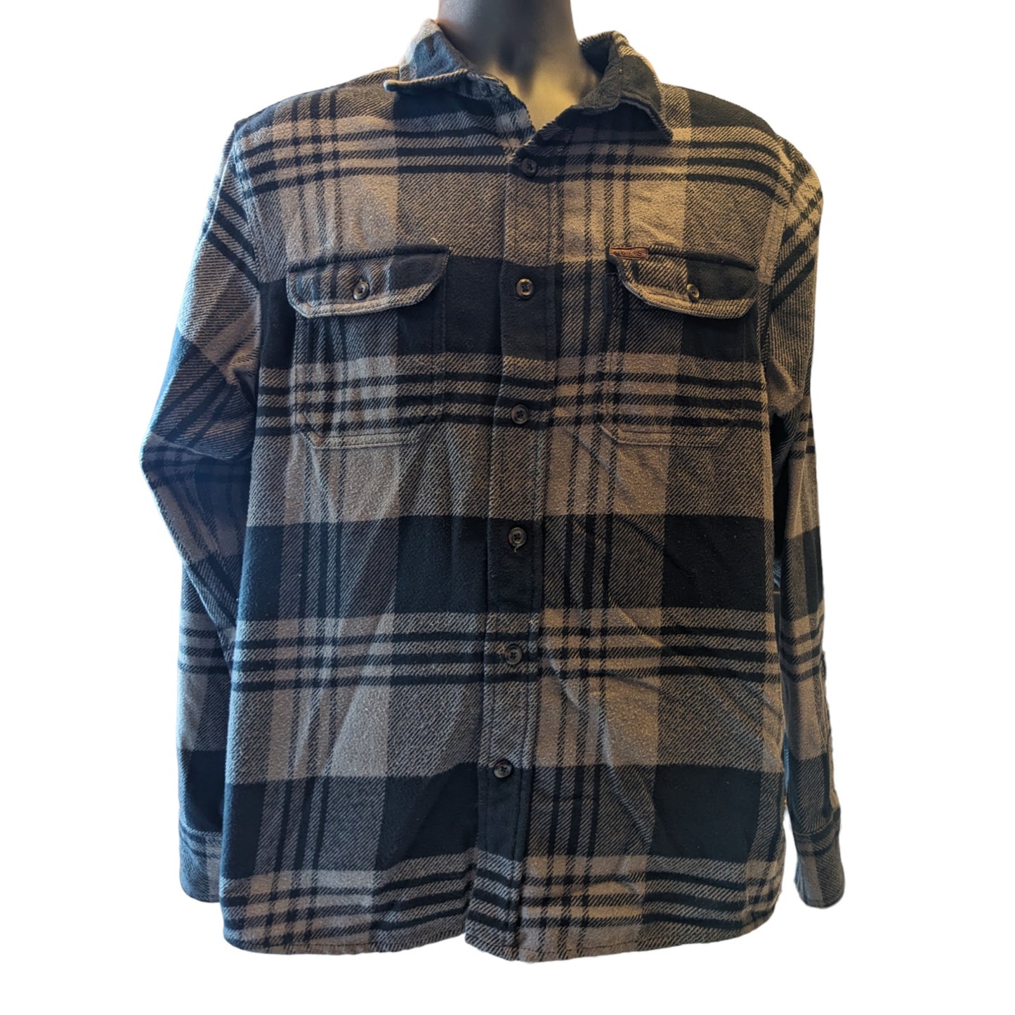 Orvis Flannel Shirt Mens Medium Plaid Button Outdoor Lumberjack Rugged Layering