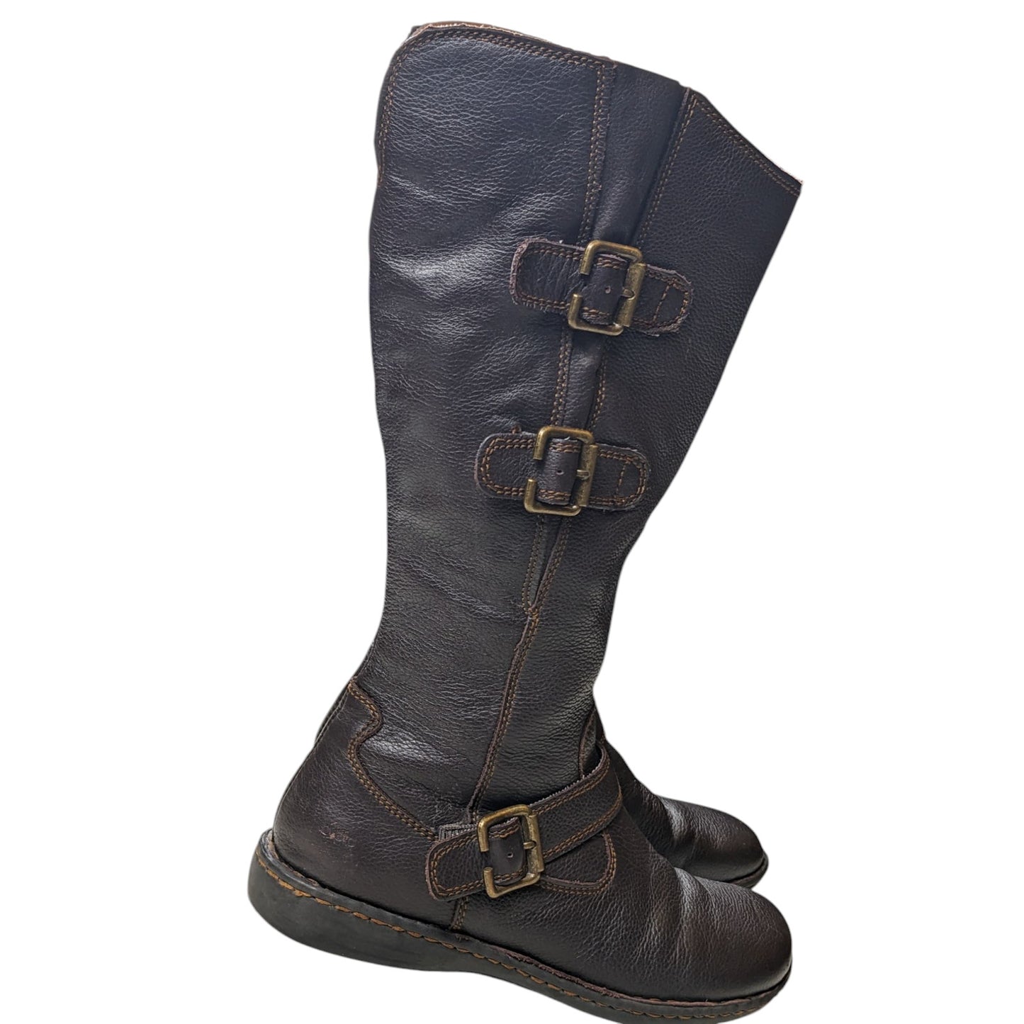 Born Boots Womens 9 Tall Knee High Leather Riding Buckle Straps Equestrian Boho