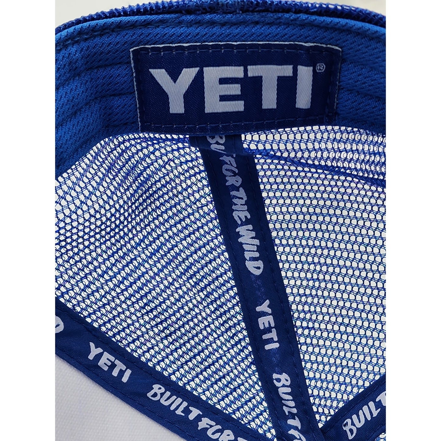 Yeti Hat Snapback Trucker Cap Mesh Two Tone Color Blue Brim Built Wild Netplus