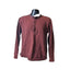 32 Bar Blues Henley Mens Medium Burgundy Long Sleeve Distressed Look Elbow Patch