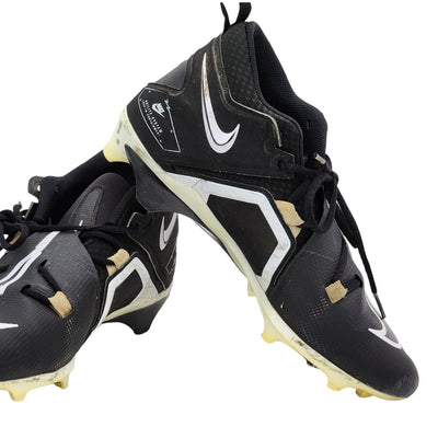 Nike Alpha Mens 11.5 Football Cleats Black White Agility Lock In Containment