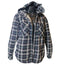 Boston Traders Flannel Jacket Shirt Women Large Sherpa Line Hooded Plaid Shacket