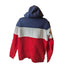 FILA Hoodie Women Medium Colorblock Pullover Red Blue Big Logo Sweatshirt Preppy