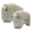 Native American Zuni White Buffalo Fetish Pair Carved Alabaster Turquoise Horns