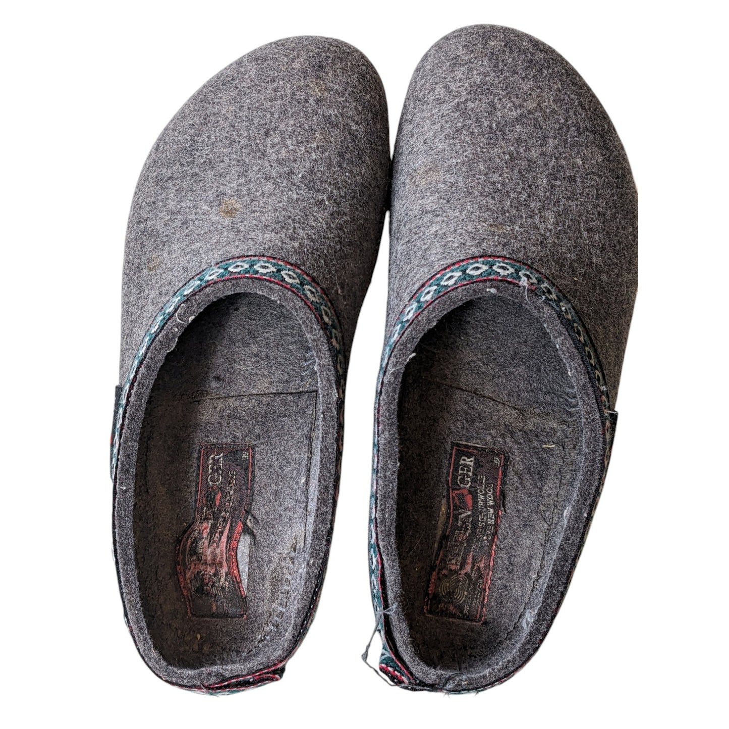 Haflinger Clogs Slipper Womens 8 US EU 39 Gray Wool Felt Cork Sole Cozy Boho