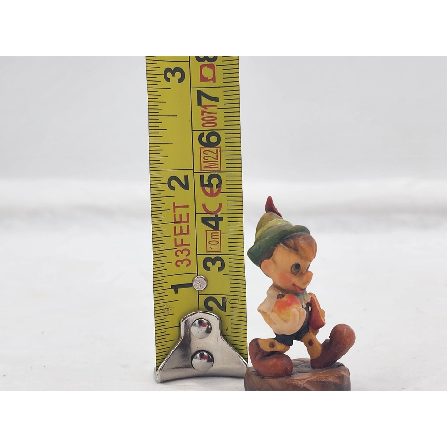 Vintage Disney Anri Pinocchio Figurine Carved Italy Wood To School Miniature 2"