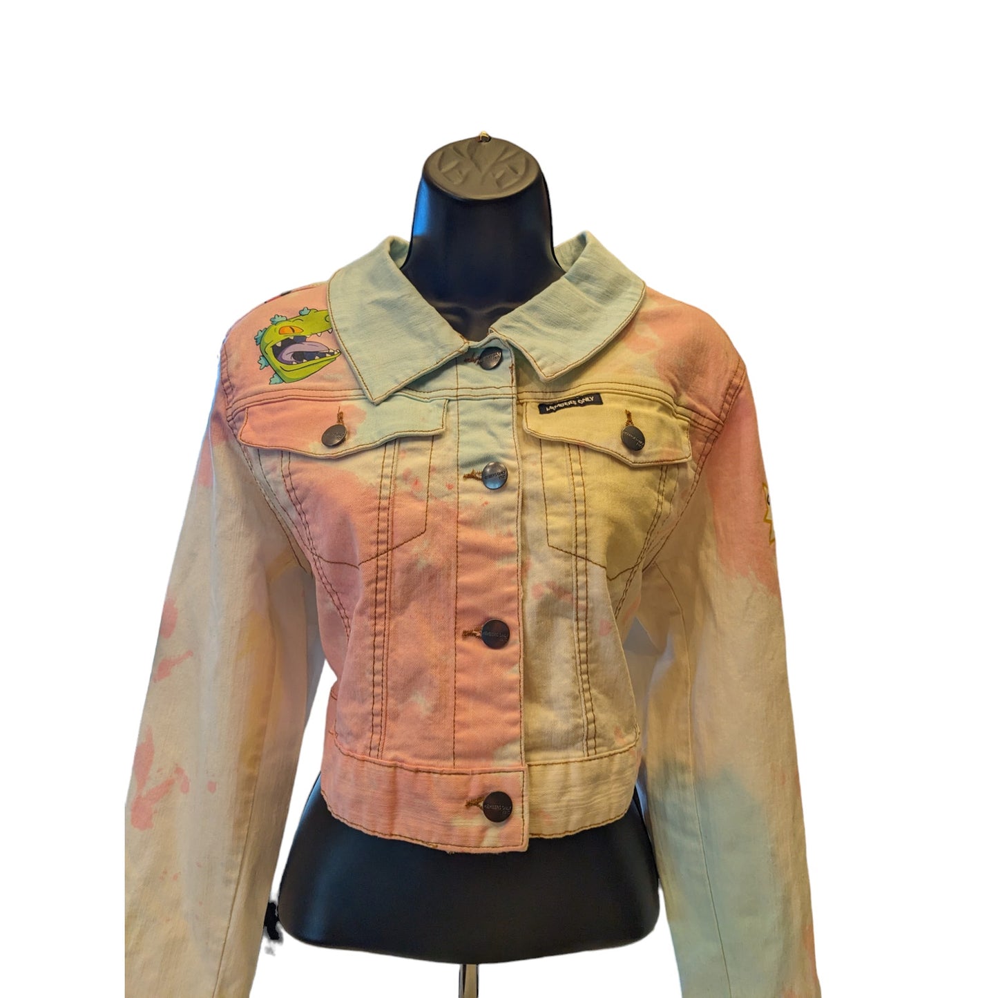 Nickelodeon Members Only Jacket Rugrats Crop Denim Angelica Pickles Tie Dye Y2K