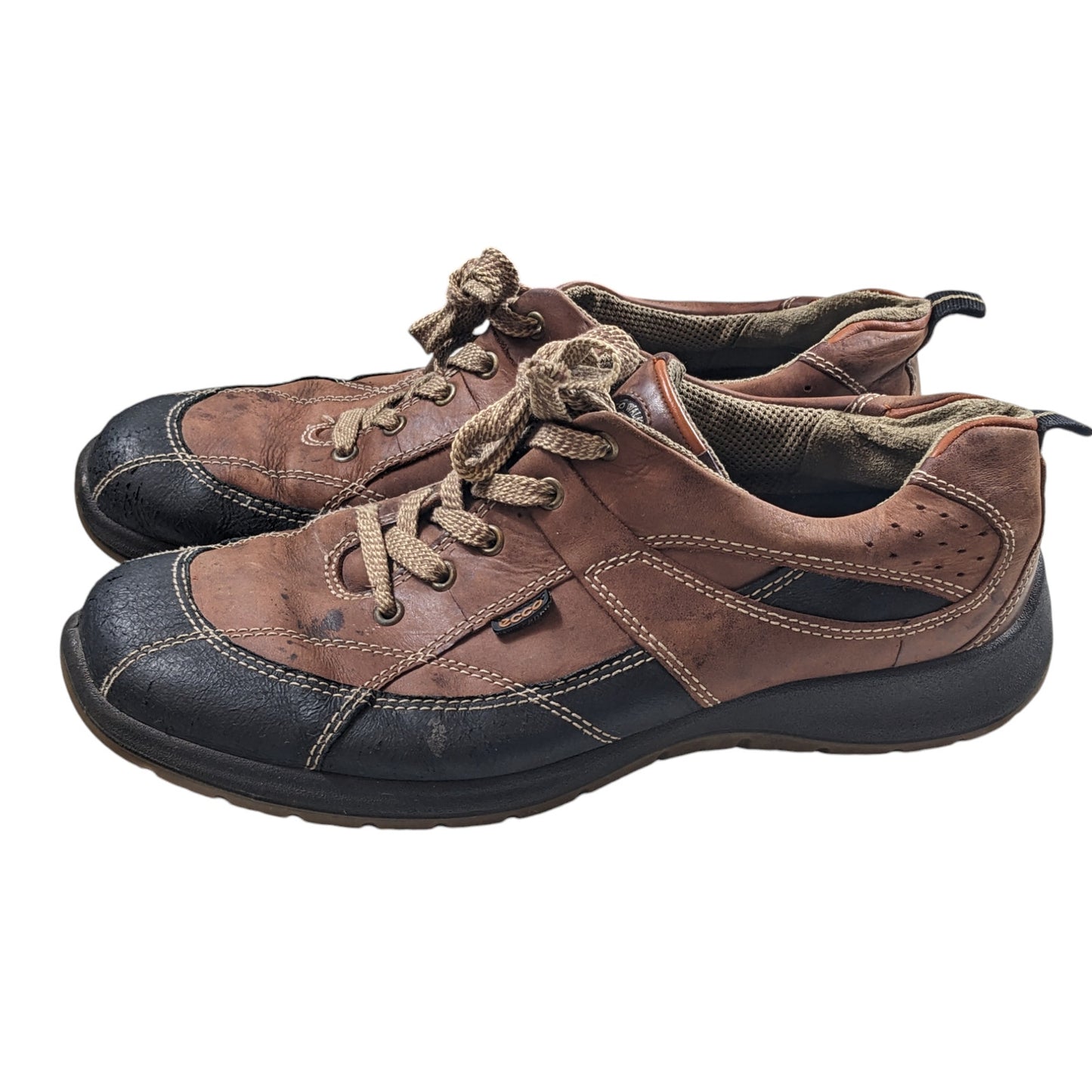 ECCO Shoes Mens 9-9.5 EU 43 Leather Lace Up Comfort Shoes Outdoor Hiking Walking