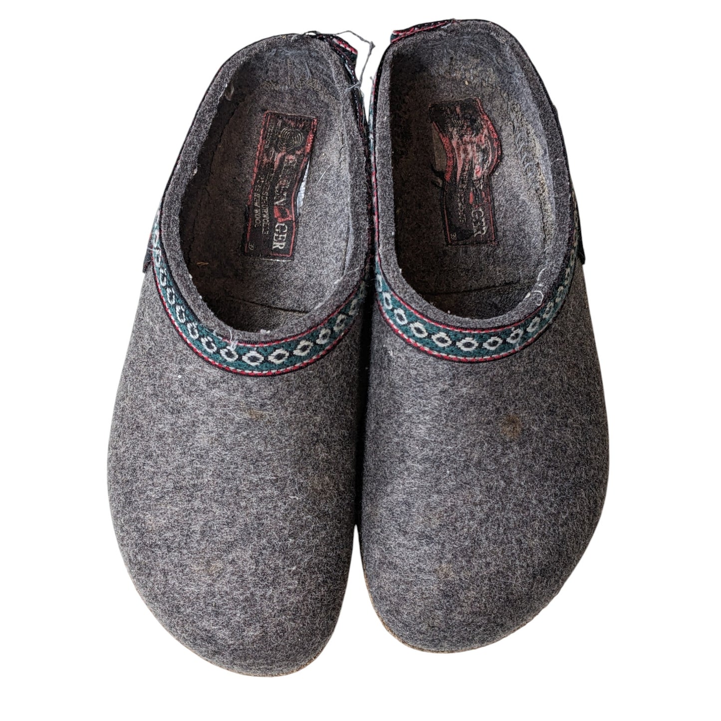 Haflinger Clogs Slipper Womens 8 US EU 39 Gray Wool Felt Cork Sole Cozy Boho