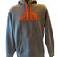 North Face Hoodie Mens Medium Gray Orange Pullover Kangaroo Pocket Drawstring