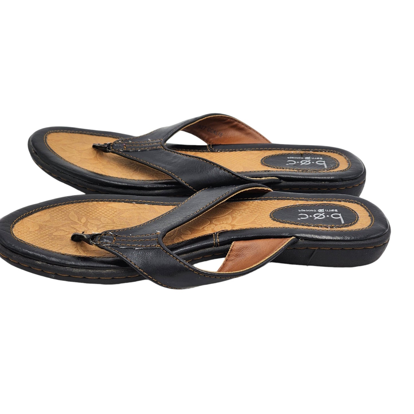 Born Sandals Womens Size 9M Black Leather Thong Shoes Flip Flops B.O.C. BC3527