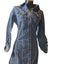 Simon Chang Denim Shirt Dress Womens 6 Blue Button Down Western Long Sleeve