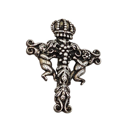 Andrea Barnett Cross Pendant Cherubim Sterling Silver Vintage Religious Jewelry