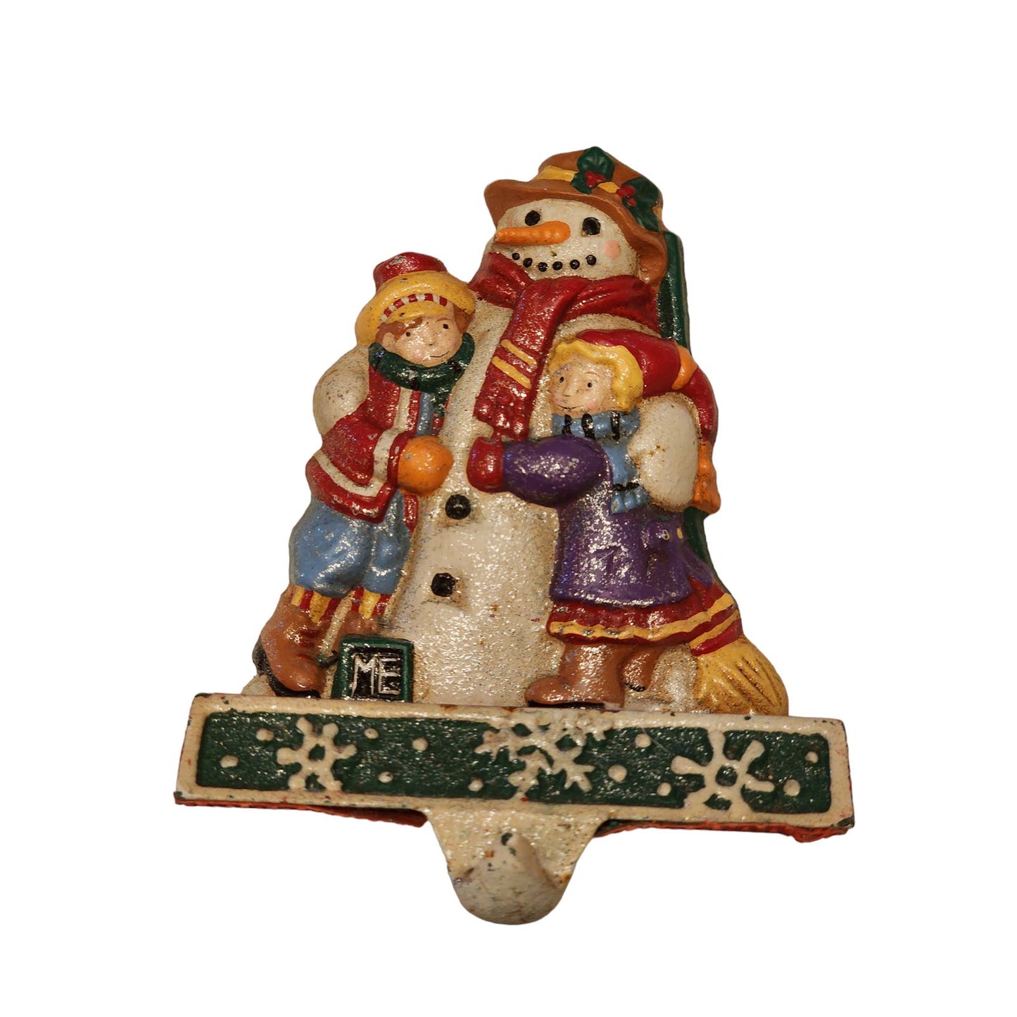 Mary Engelbreit Stocking Hanger Holder Cast Iron Christmas Midwest Snowman KIds