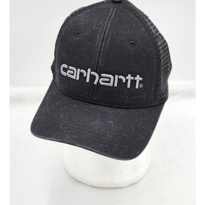 Carhartt Hat Trucker Cap Mesh Back Black Embroidered Logo Headwear Snapback